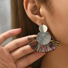 Load image into Gallery viewer, Bohemian Tassel Earrings β White Fringe Dangle Statement Jewelry for Women