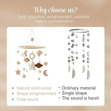 Load image into Gallery viewer, Wooden Baby Crib Mobile with Music Box Bell