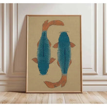 Load image into Gallery viewer, Japanese Red Koi Fish Canvas Wall Art Minimalist Poster