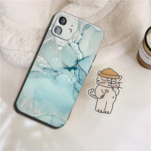 Load image into Gallery viewer, Luxury Marble Texture Phone Case For iPhone X XR XS 7 8 6S 6 5 Plus Silicone Anti Fall Back Cover Ultra Thin Soft Silicone Protective Shockproof and Scratch Resistant with Cute Design Pattern Case