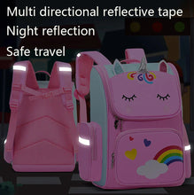 Load image into Gallery viewer, Kid Unicorn Backpack for Girls – Rainbow Eyes Waterproof School Bag
