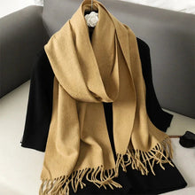 Load image into Gallery viewer, 62-Color Winter Cashmere Scarf – Warm Tassel Pashmina Wrap for Women
