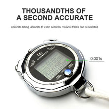 Load image into Gallery viewer, Professional Digital Stopwatch 0.001s Precision Luminous Countdown Timer 100/200 Channels Memory Referee Training Running Timer