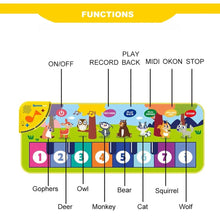 Load image into Gallery viewer, Piano Mat for Kids Kids Toddlers Floor Keyboard Dance Mat Baby Fitness Play Animal Music Blanket Instrument Toys Girl Boy Gift