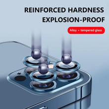 Load image into Gallery viewer, 3pcs Camera Lens Full Cover Anti-scratch HD Protective Glass Film Camera Lens Screen Protector for iPhone 14 Pro/14 Pro Max amera Lenses Glass with Aluminium Edge Compatible with iPhone