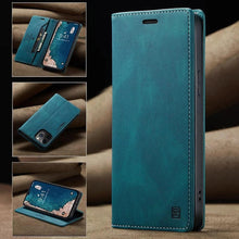 Load image into Gallery viewer, Vintage Wallet Case Card Holder Kickstand Built-in Magnetic Flip Leather Case for iPhone Leather Cases for iPhone 14 13 12 11 Pro Max Mini XR XS Max 8 7 6s Plus Wallet Flip Cover