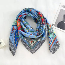 Load image into Gallery viewer, 90x90cm Square Silk-Feel Scarf – Luxury Women’s Shawl & Head Wrap