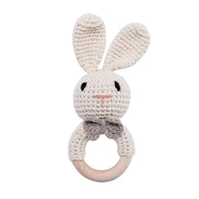 Load image into Gallery viewer, Baby Crochet Rattle Wooden Teether Toy BPA Free