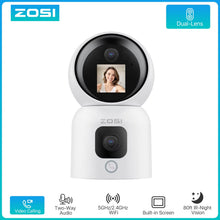 Load image into Gallery viewer, ZOSI 360° Smart Home Security Camera PTZ Auto Tracking Baby Monitor AI Panoramic HD Night Vision Indoor WiFi Surveillance Camera
