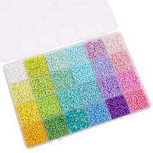 Load image into Gallery viewer, 5200Pcs Glass Rice Beads Jewelry Making Kit – 24-Grid Box for DIY Bracelets, Earrings & Kandi Accessories | Handmade Craft Supplies Set
