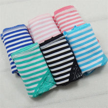 Load image into Gallery viewer, Women's Underwear Cotton Sexy Lace Panties Striped Briefs Everyday Lingerie Girls Ladies Knickers Size M L XL 5 Pcs/set