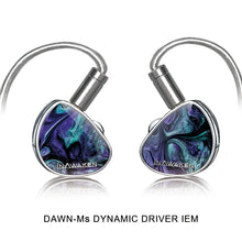 Load image into Gallery viewer, INAWAKEN DAWN Ms Purple-Gold Diaphragm Dynamic Driver IEM Headphones with OFC Shielded Cable for Audiophiles Musicians