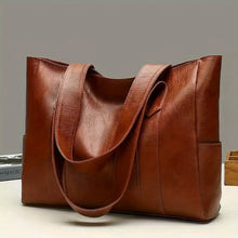 Load image into Gallery viewer, Vintage Large Capacity Tote Bag, Retro Vegan Shoulder Bag, Women's Casual Handbag For Commute