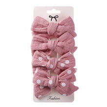 Load image into Gallery viewer, 4Pcs Baby Bows Hair Clips Cotton Linen Hairpins for Girls