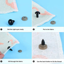Load image into Gallery viewer, Black Plastic Safety Eyes - 5-20mm (50/100PCS) for DIY Toys, Amigurumi & Crafts