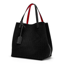 Load image into Gallery viewer, CHCH Large Capacity Black Knitted Tote Bag – Simple Shopping Handbag