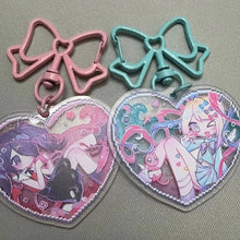 Load image into Gallery viewer, Game NEEDY GIRL OVERDOSE Rain Ame KAnge Cosplay Keychain Acrylic Heart Pendant Keyring Key Chain Bag Accessories Girls Ornament
