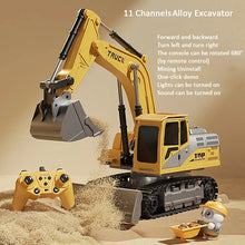 Load image into Gallery viewer, Alloy Remote Control Excavator Toy Car with Lights Sound Effect Electric Excavator Automobile Engineering Vehicle Children Gifts