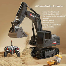Load image into Gallery viewer, Alloy Remote Control Excavator Toy Car with Lights Sound Effect Electric Excavator Automobile Engineering Vehicle Children Gifts