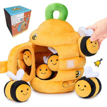 Load image into Gallery viewer, Soft Baby Beehive Toy with 5 Sensory Rattles for 6-12 Months