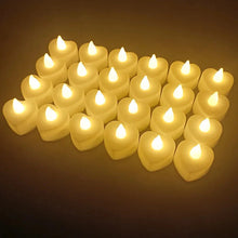 Load image into Gallery viewer, 24PCS LED Flameless Tea Light Candles – Red Shells, Battery-Operated, Romantic Décor for Weddings, Parties, and Valentine's Day