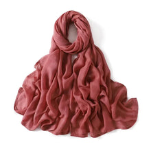 Load image into Gallery viewer, Women’s Large Cotton Rayon Hijab Scarf – 180x95cm Plain Wrap & Shawl