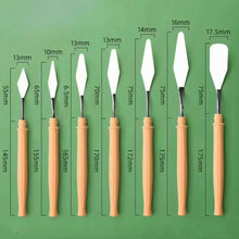 Load image into Gallery viewer, 7Pcs Stainless Steel Palette Knife Set - Mixing, Scraping, and Painting Tools for Artists