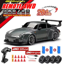 Load image into Gallery viewer, 4WD Remote Control Drift Car - 1:24 Scale High-Speed Racing Car, 2.4G Radio, 20KM/H Mini RC Car for Boys & Teens