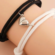 Load image into Gallery viewer, 2 Pice Color Black White Hand Rope Love Magnetic Couple Good Friend Good Brother Party Student Travel Fashion Elegant Silver Mul