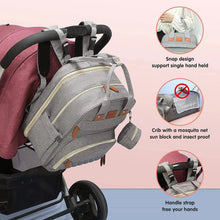 Load image into Gallery viewer, 3 in 1 Diaper Bag Backpack with Foldable Baby Bed & USB