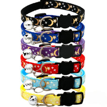 Load image into Gallery viewer, Cat Collar with Bell โ Adjustable Star & Moon Pet Necklace