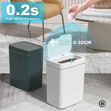 Load image into Gallery viewer, Smart Bathroom Trash Can Automatic Bagging Electronic Trash Can White Touchless Narrow Smart Sensor Garbage Bin Smart Home 15L