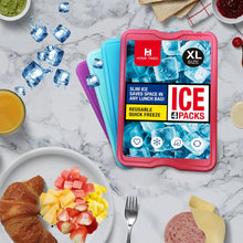 Load image into Gallery viewer, Slim Reusable Ice Packs for Lunch Box – Long-Lasting Freezer Cool Packs for Lunch Bags & Coolers (Set of 4)