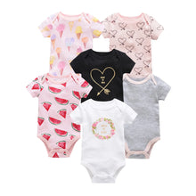 Load image into Gallery viewer, 3/6 PCS Baby Cotton Bodysuits Set Short Sleeve Summer Outfits for Newborn Boys & Girls 0β12 Months