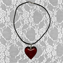 Load image into Gallery viewer, Big Red Glass Heart Pendant Black String Necklace For Women Pink Green Red AB Purple Crystal Stone Lovely Y2K Pendant Jewelry