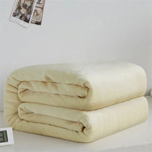 Load image into Gallery viewer, 230GSM Coral Fleece Flannel Blankets For Beds Solid Blue Pink Soft Warm Thin Bedspread Sofa Cover Faux Fur Plaid Blanket