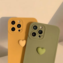 Load image into Gallery viewer, 3D Love Heart Phone Case For iPhone 11 12 13 14 Pro Max X XR XS Max 7 8 Plus Soft Silicone Camera Protector Cover Case for Girl Fashion Cute Love-Heart Shape Silicone Case Shockproof Soft Back Cover Protective Case