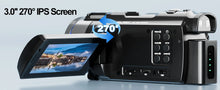 Load image into Gallery viewer, NBD 4K HD&48MP Camcorder Video Camera With Wi-Fi & App Control,Video Recorder with 3X Battery Life, 16X Zoom, 270° IPS Screen