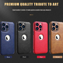 Load image into Gallery viewer, Luxury Leather Case for iPhone 14 13 12 11 Pro MAX XS XR 7 8 Plus Classic Silicone Phone Cover Leather Case Thin Flexible Soft Grip Luxury PU Leather Cover for Men Durable Anti-Scratch Full Phone Cases