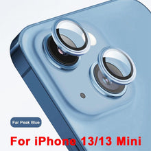 Load image into Gallery viewer, 3D Protective Glass Camera Protector Cover For iPhone 13 Pro Max i Phone 13Pro 13 Mini Rear Lens Metal Ring Protect Camera Lens Case Individual Metal Scratch Resistant HD Clear Case Tempered Glass Camera Case