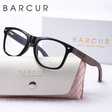 Load image into Gallery viewer, BARCUR Natural Wood Polarized PC Oval Women’s Sunglasses Dark Luxury Texture Wooden Mirror Legs UVA/UVB Protection Stylish Fashion Women's Sunglasses for Summer