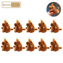 Load image into Gallery viewer, Plush Capybara Keychain – Cute Persimmon Wagging Tail Pendant Toy