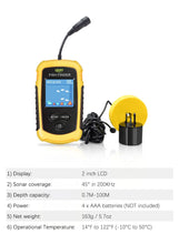 Load image into Gallery viewer, FFC1108-1 Alarm 100M Portable Sonar Fish Finders 45 degrees Sonar Coverage Echo Sounder Alarm Transducer Lake Sea Fishing