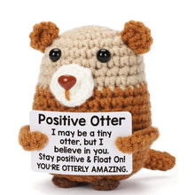 Load image into Gallery viewer, Funny Crochet Positive Inspirational Emotional Support Owl Doll Home Room Decoration Handmade Knitted Owl Desktop Ornament Gift