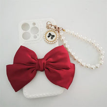 Load image into Gallery viewer, Cute Luxury Fashion 3d Bow Pearl Bracelet Girl Soft Case For iPhone 11 12 13 Pro Max 7 8 Plus Xr X Xs Se Anti-drop Cover Pearl Chain Bow Phone Case Ideal for iPhone Elegant Phone Case