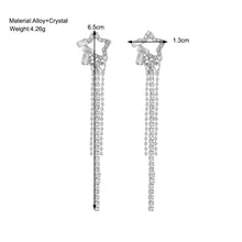 Load image into Gallery viewer, 2024 Stars Tassel Earrings – Korean Rhinestone Drop Earrings for Women