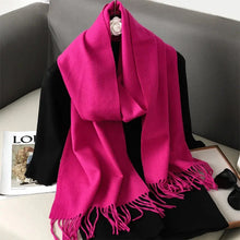 Load image into Gallery viewer, 62-Color Winter Cashmere Scarf – Warm Tassel Pashmina Wrap for Women