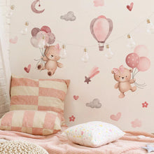Load image into Gallery viewer, Pink Cartoon Bear Wall Stickers for Kids & Nursery Room Decor