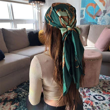 Load image into Gallery viewer, Satin Square Scarf β Elegant 2025 Print Hijab, Shawl & Hair Wrap