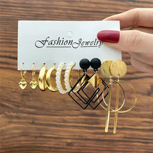 Load image into Gallery viewer, Gold Butterfly & Heart Dangle Earrings Set – Acrylic Drop Jewelry for Women